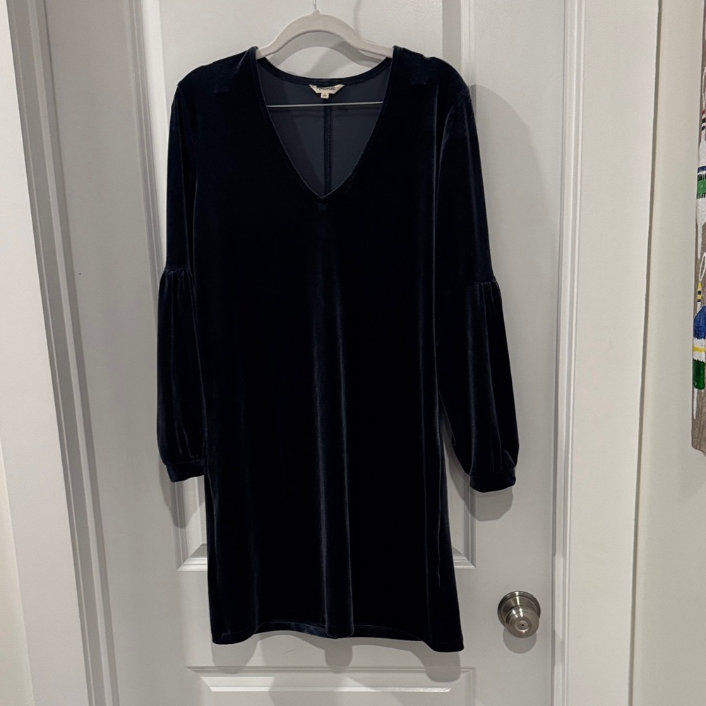 Madewell Elegant Navy Velvet Dress Small